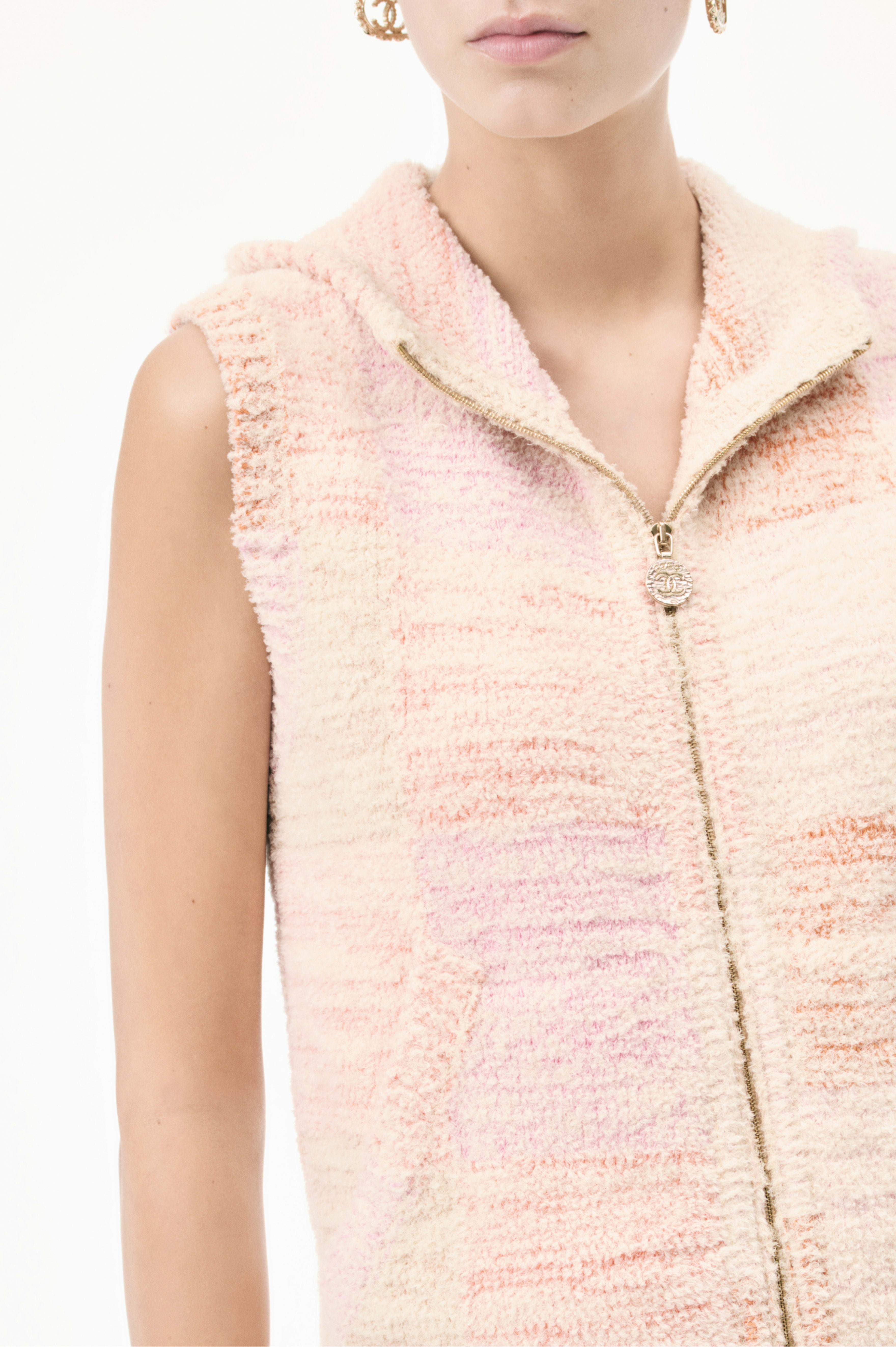 Chaleco - Rosa, naranja claro y beige - Algodón y mezcla de fibras - Otra vista